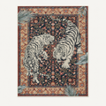 Tapis jungle animalier Milo, vue complète du motif sur fond clair