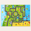 Tapis circuit enfant Mini-Ville, vue complète du motif sur fond clair