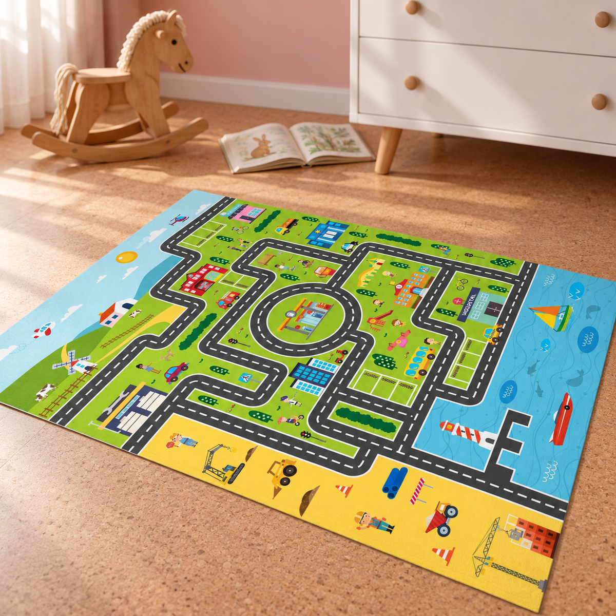 Tapis Mini-Ville en situation, ambiance