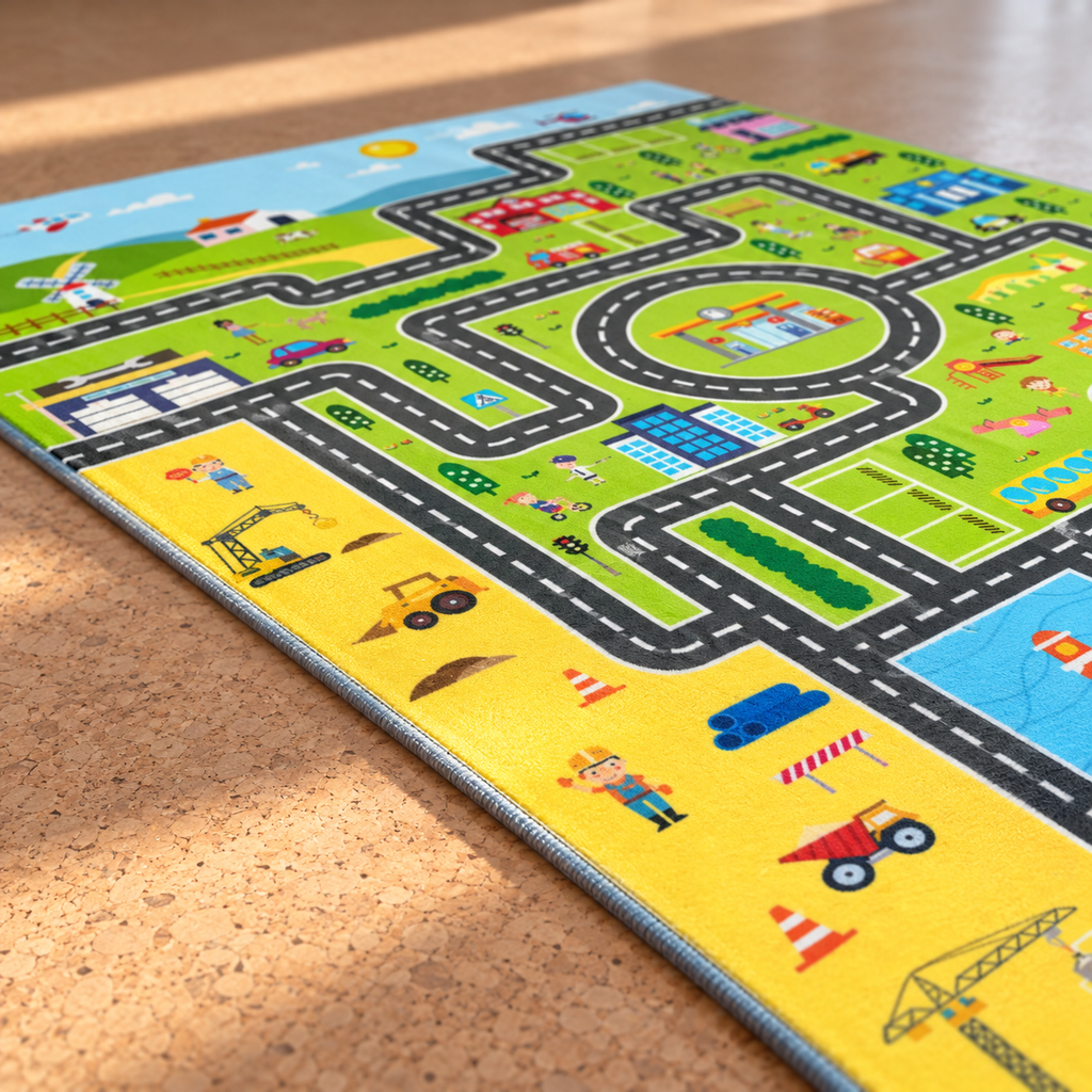 Bord du tapis Mini-Ville en gros plan