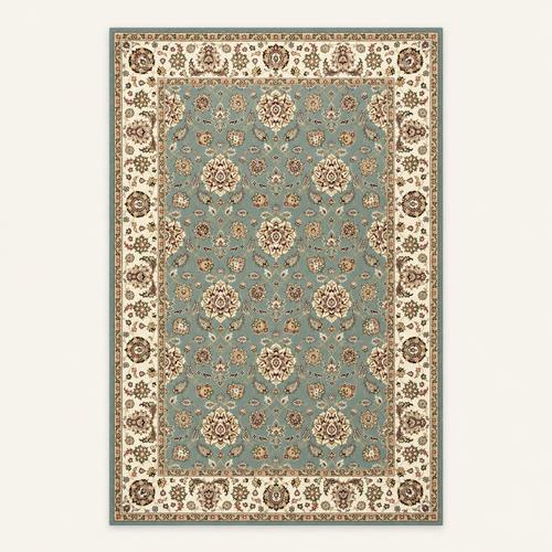 Tapis bohème lavable Mireille, vue complète du motif sur fond clair
