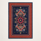 Tapis bohème lavable Naëlle, vue complète du motif sur fond clair