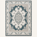 Tapis persan bohème Naïma, vue complète du motif sur fond clair