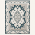 Tapis persan bohème Naïma, vue complète du motif sur fond clair