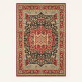 Tapis bohème lavable Nélia, vue complète du motif sur fond clair