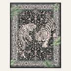 Tapis jungle animalier Nino, vue complète du motif sur fond clair