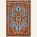Tapis géométrique rétro Ninon, vue complète du motif sur fond clair