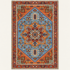 Tapis géométrique rétro Ninon, vue complète du motif sur fond clair