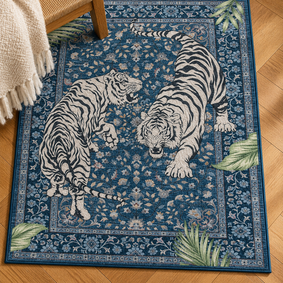 Détail du motif du tapis Noé, vu du dessus