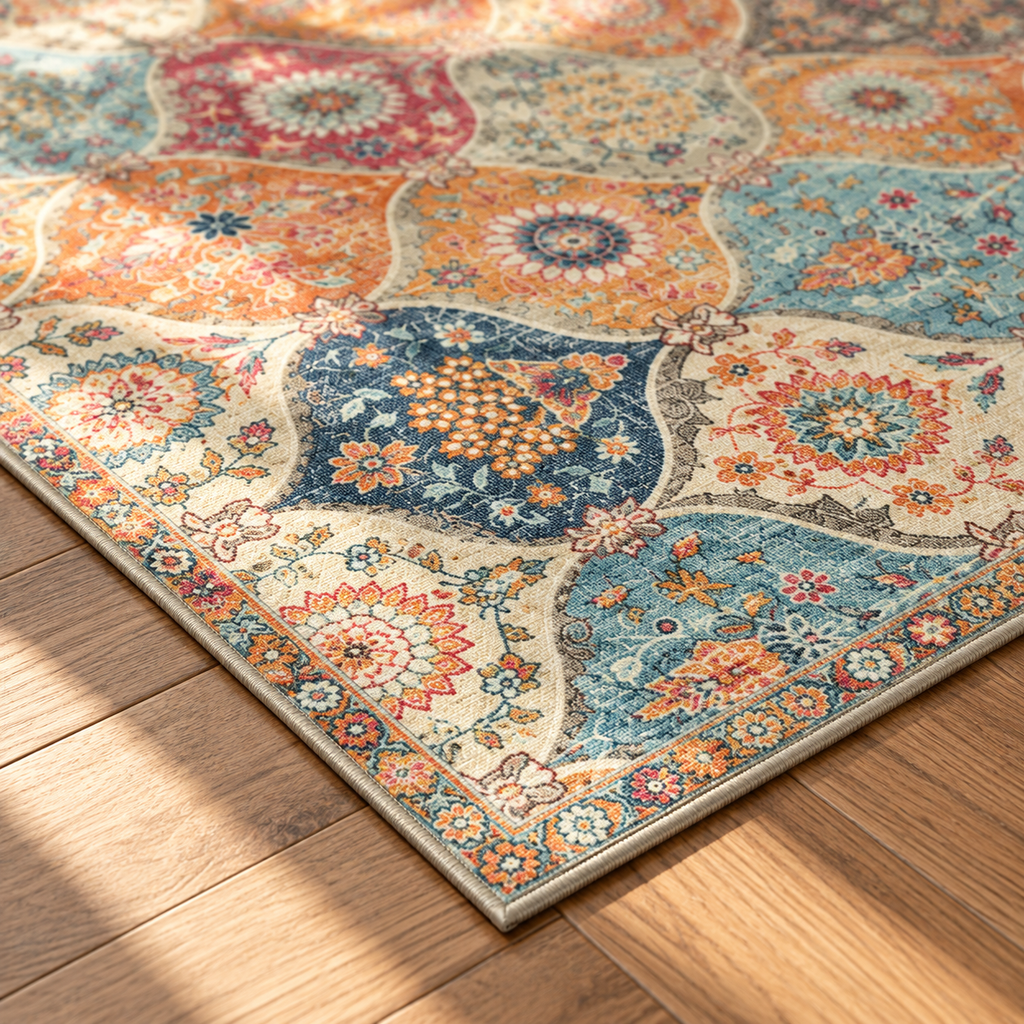 Angle du tapis Nora en gros plan