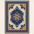 Tapis géométrique rétro Olivia, vue complète du motif sur fond clair