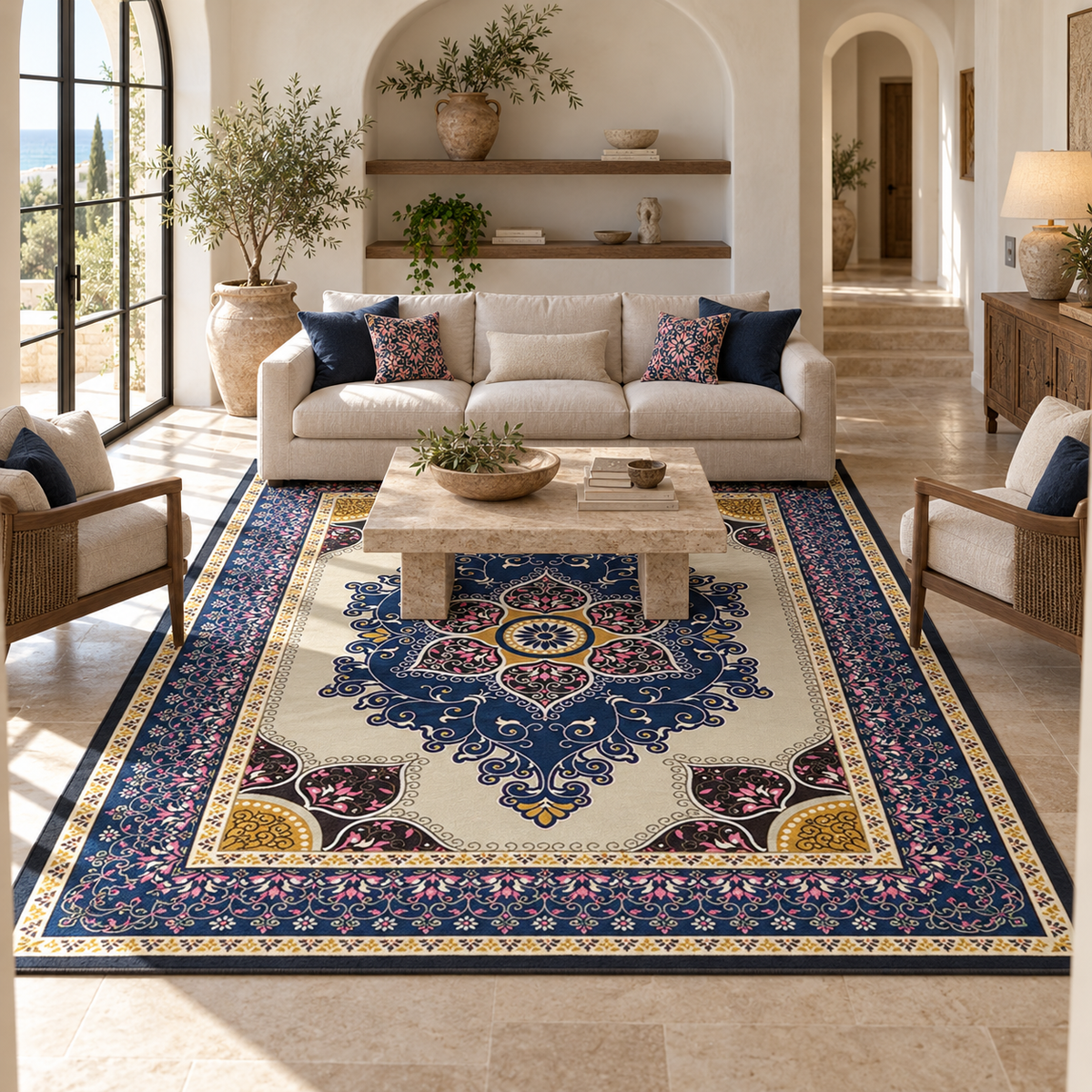 Tapis Olivia dans la pièce, vue d'ensemble