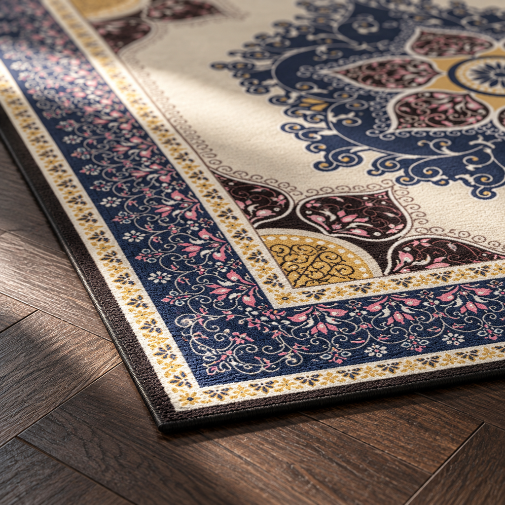 Bord du tapis Olivia en gros plan