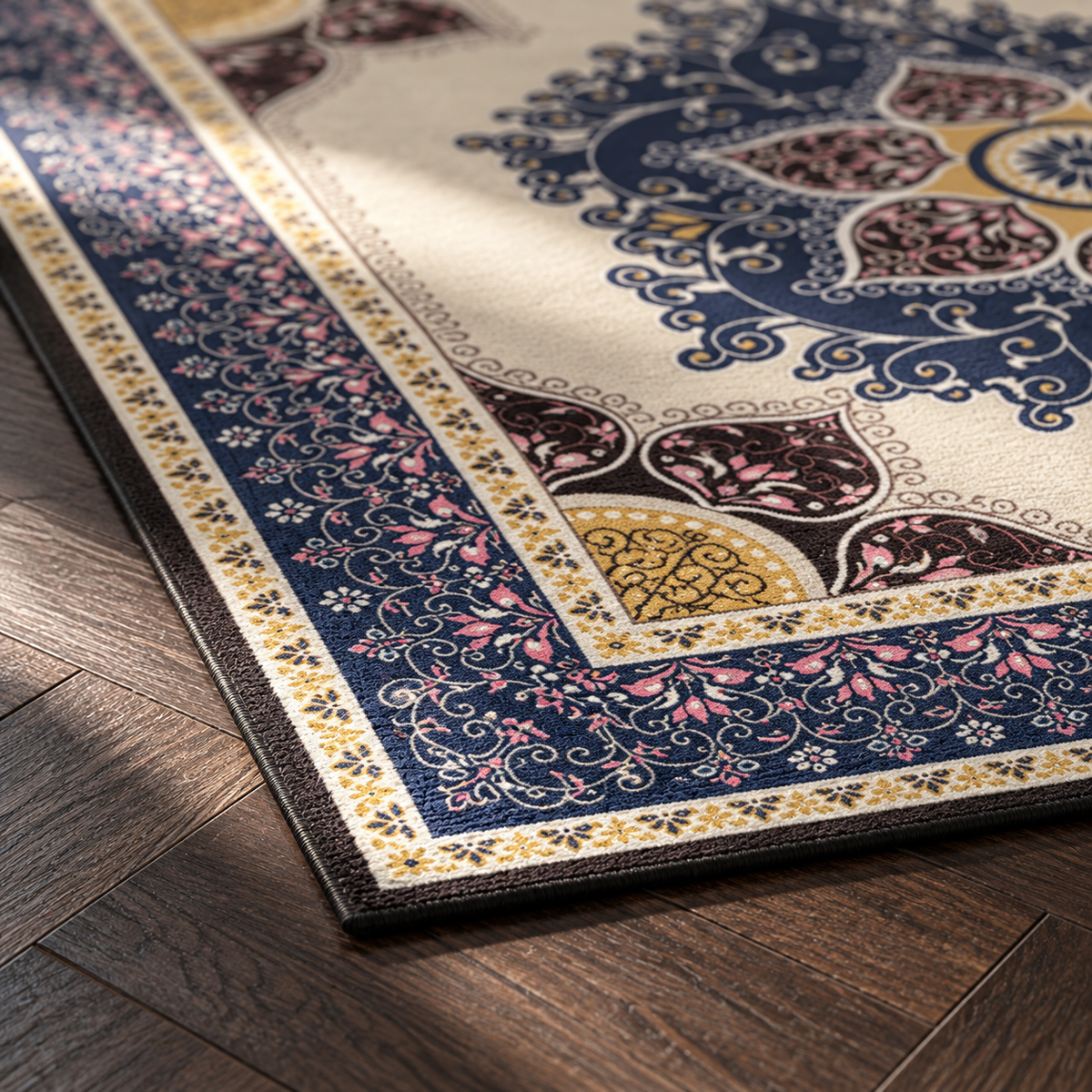 Bord du tapis Olivia en gros plan