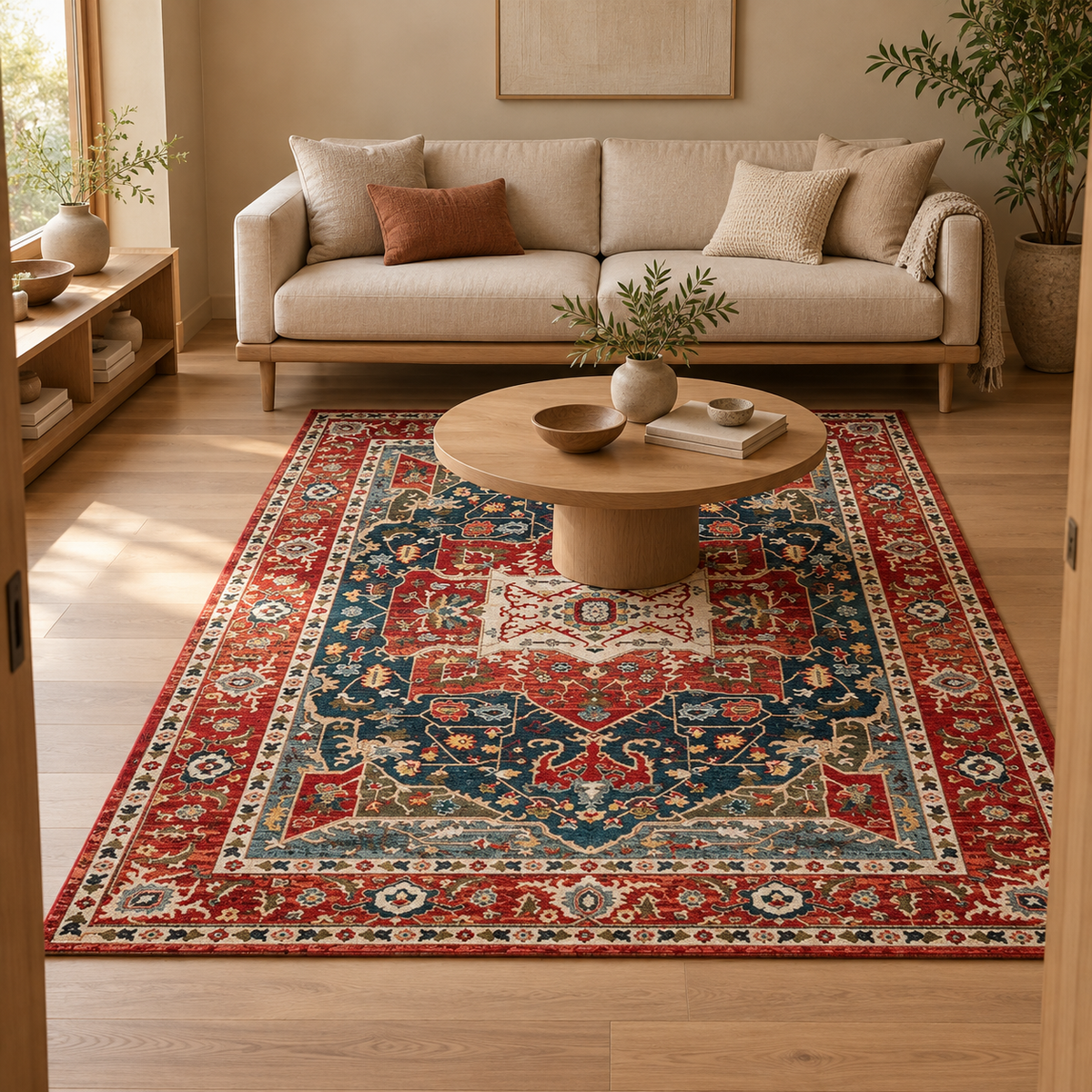 Tapis Oriane dans la pièce, vue d'ensemble