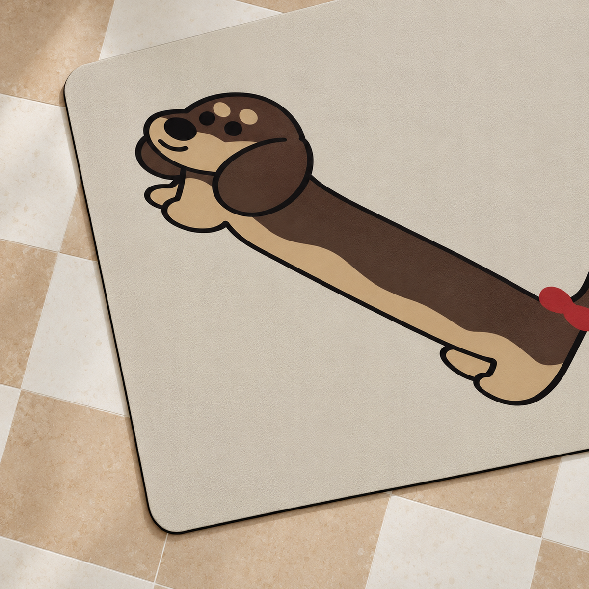 Détail du motif du tapis Oscar, vu du dessus