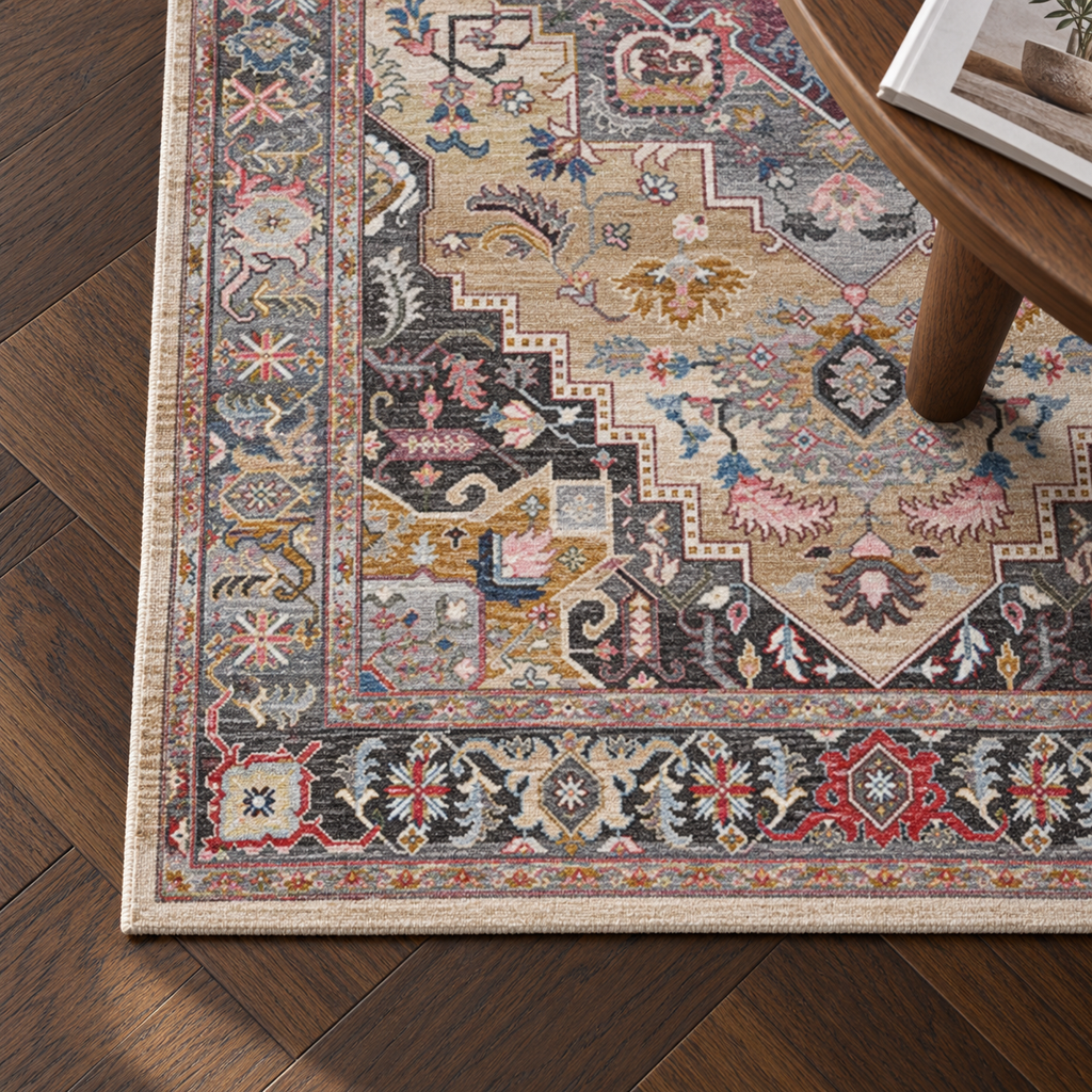 Détail du motif du tapis Paloma, vu du dessus