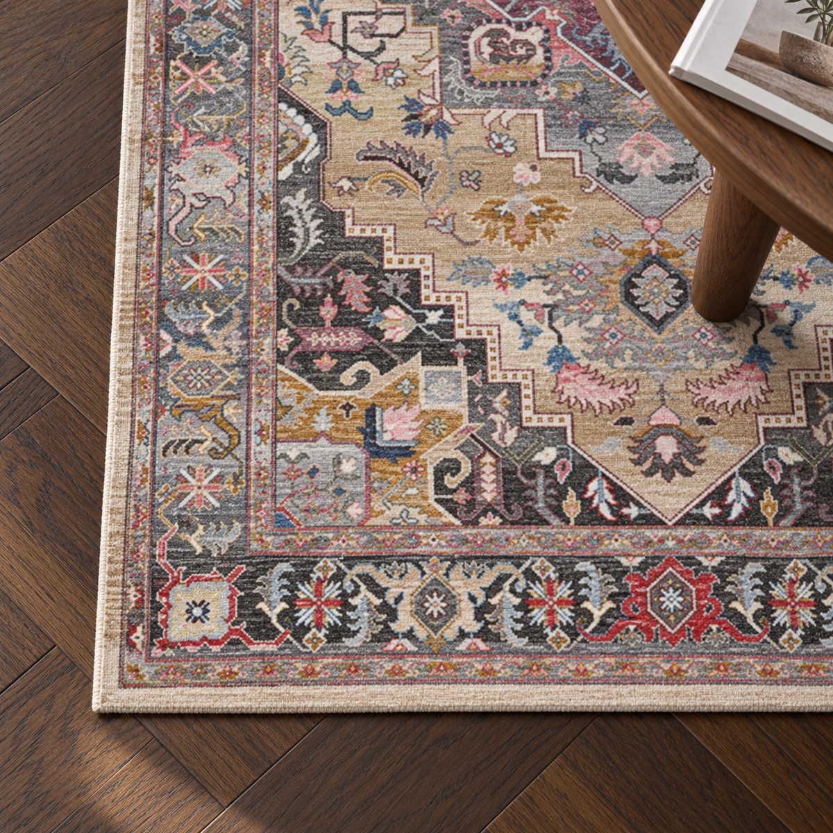 Détail du motif du tapis Paloma, vu du dessus