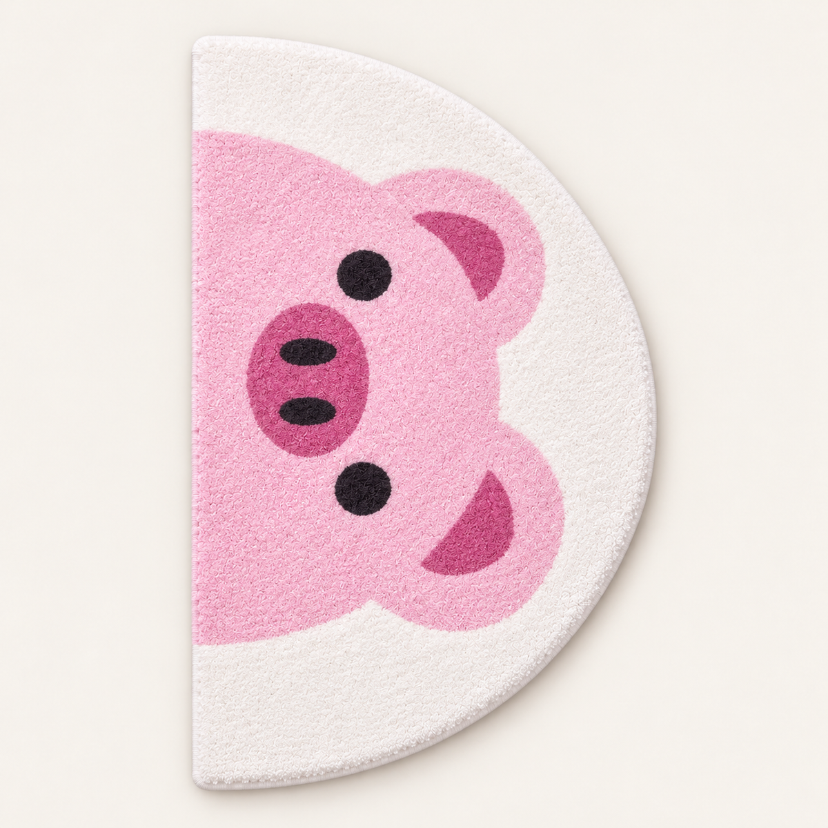 Tapis enfant Petit Cochon Poppy, vue complète du motif sur fond clair