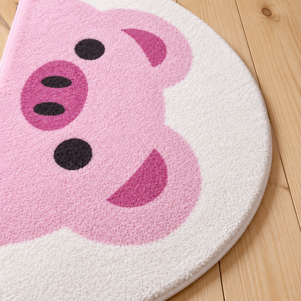 Détail du motif du tapis Poppy, vu du dessus