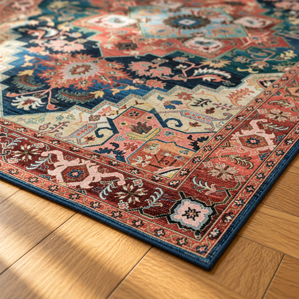 Bord du tapis Quitterie en gros plan