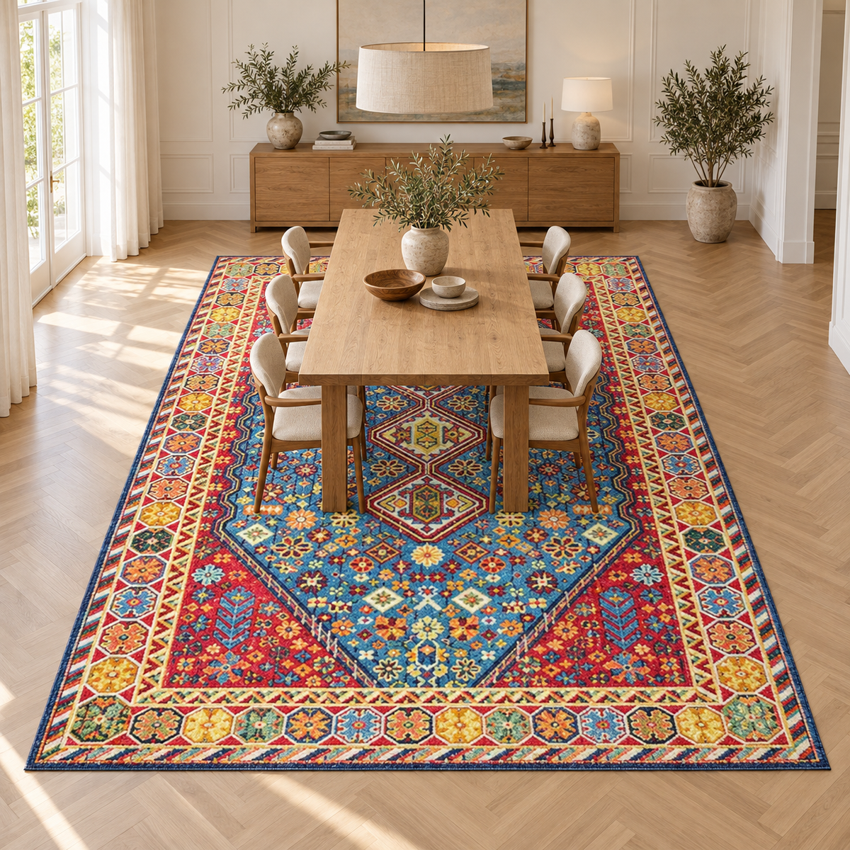 Tapis Romy dans la pièce, vue d'ensemble