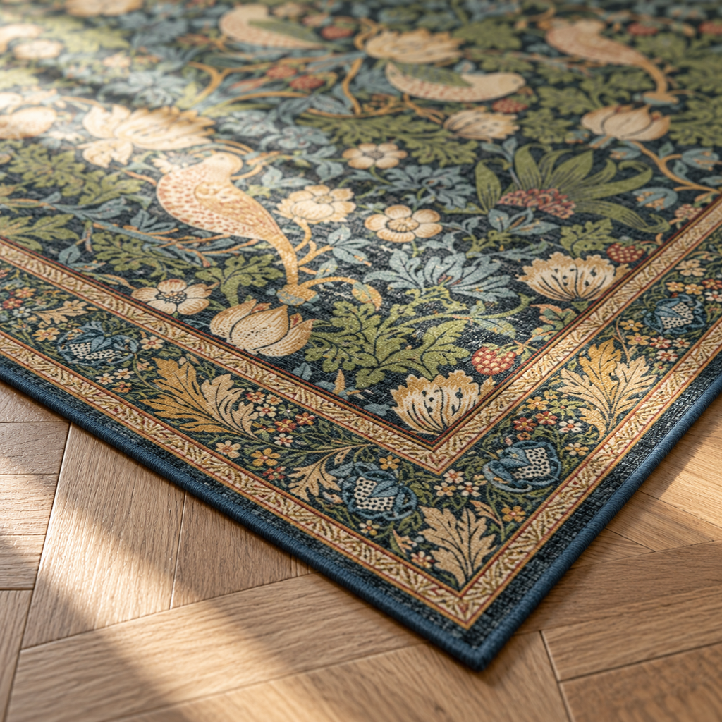 Angle du tapis Rose en gros plan