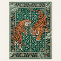 Tapis jungle animalier Sacha, vue complète du motif sur fond clair
