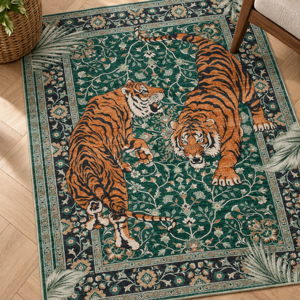 Détail du motif du tapis Sacha, vu du dessus