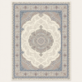 Tapis persan bohème Safiya, vue complète du motif sur fond clair