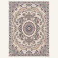 Tapis persan bohème Samira, vue complète du motif sur fond clair