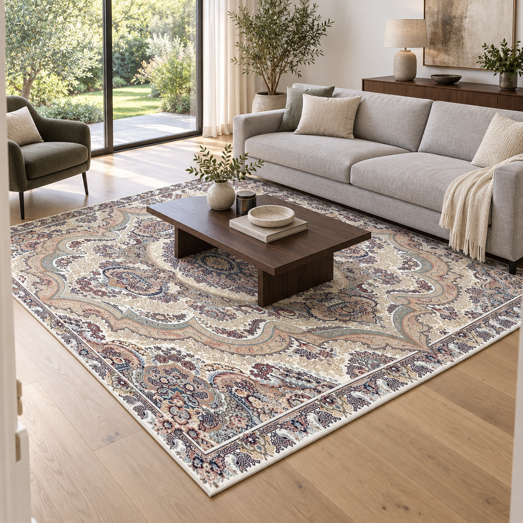 Tapis Samira dans la pièce, vue d'ensemble