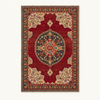 Tapis bohème lavable Sixtine, vue complète du motif sur fond clair