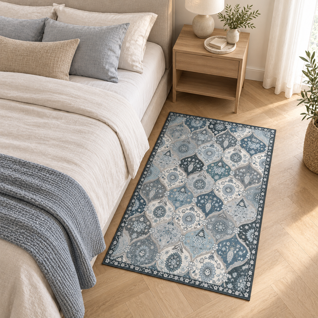 Tapis Sofia en 80 × 120 cm en descente de lit