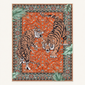 Tapis jungle animalier Tao, vue complète du motif sur fond clair