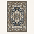 Tapis bohème lavable Thaïs, vue complète du motif sur fond clair