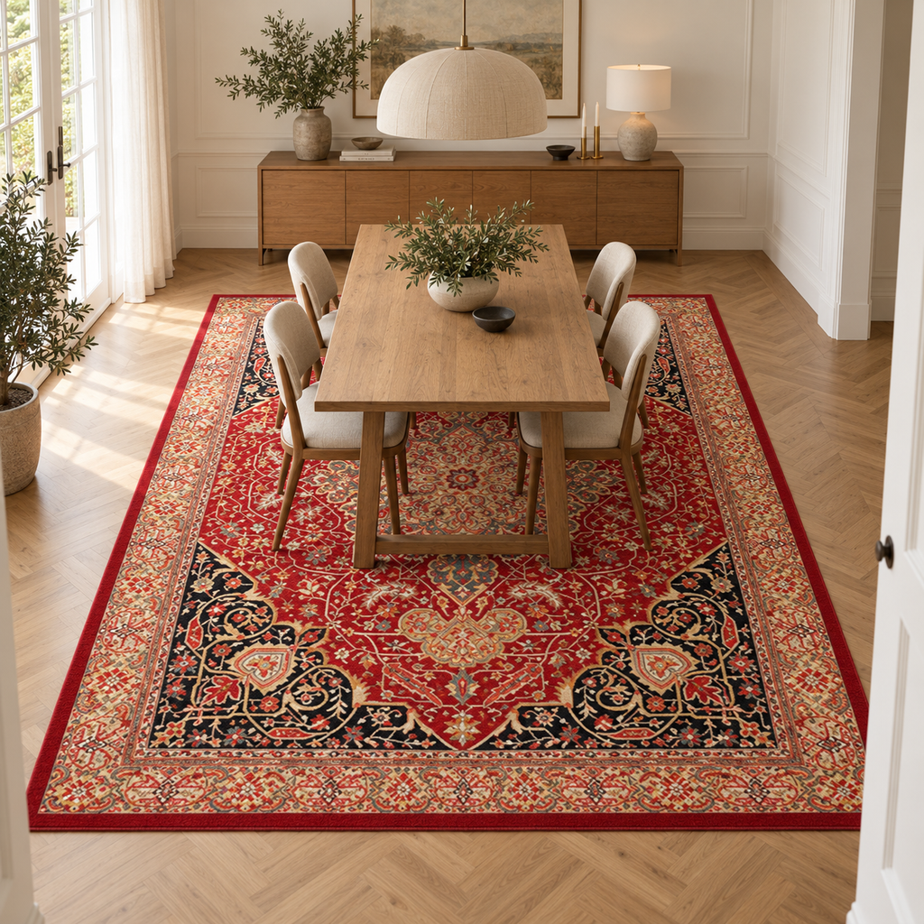 Tapis Théa dans la pièce, vue d'ensemble