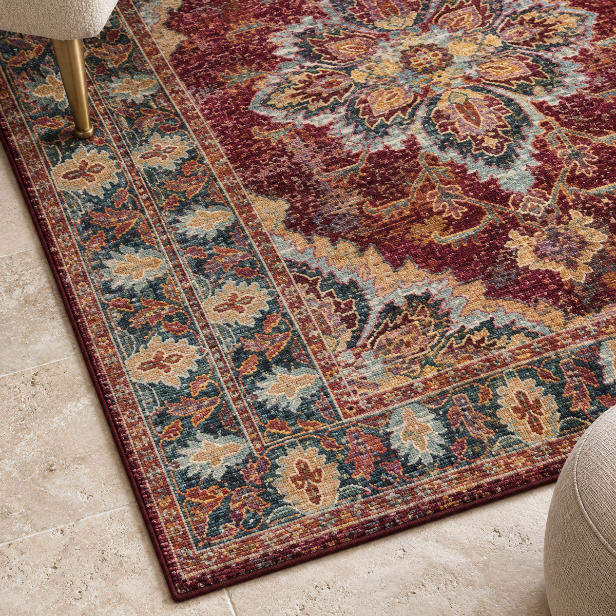Détail du motif du tapis Ulysse, vu du dessus
