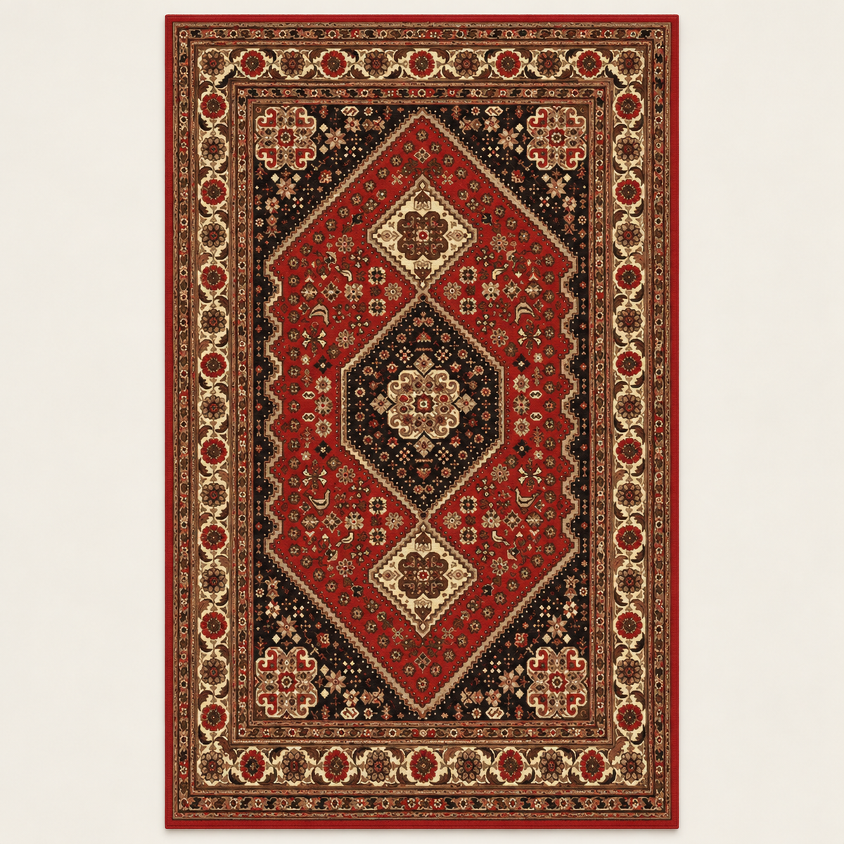Tapis géométrique rétro Valentina, vue complète du motif sur fond clair