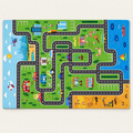 Tapis circuit enfant Petit Voyage, vue complète du motif sur fond clair