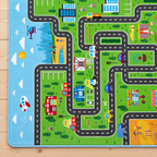 Détail du motif du tapis Petit Voyage, vu du dessus