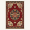 Tapis géométrique rétro Wanda, vue complète du motif sur fond clair