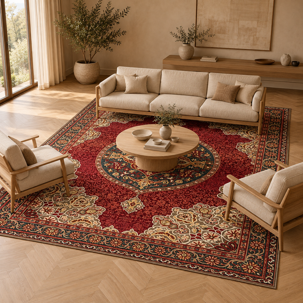 Tapis Wanda dans la pièce, vue d'ensemble