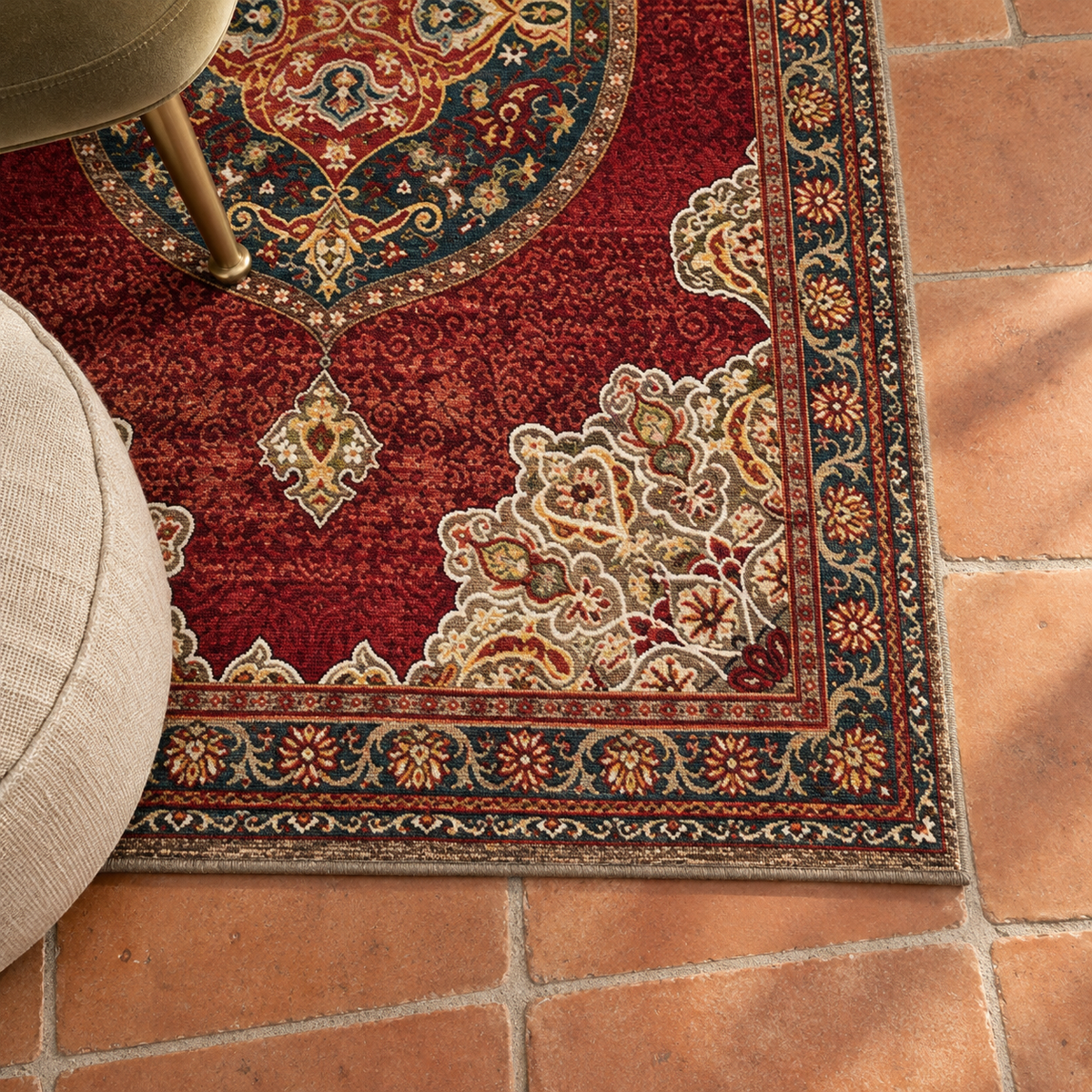 Détail du motif du tapis Wanda, vu du dessus
