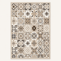 Tapis vintage persan Yasmina, vue complète du motif sur fond clair