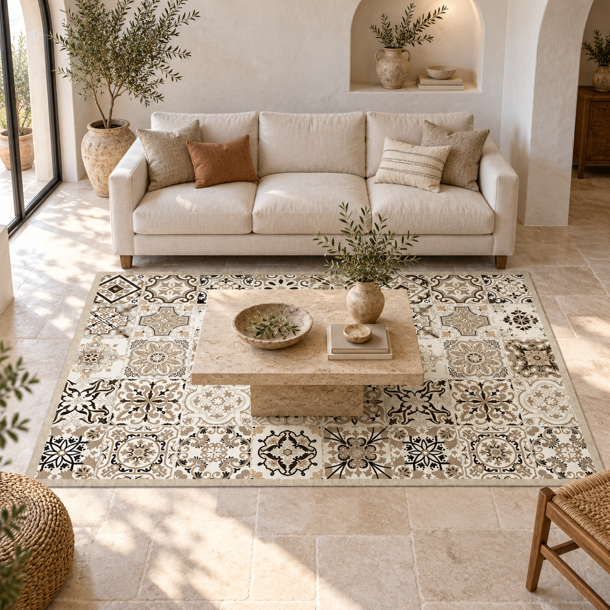 Tapis Yasmina dans la pièce, vue d'ensemble