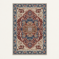 Tapis bohème lavable Ysé, vue complète du motif sur fond clair