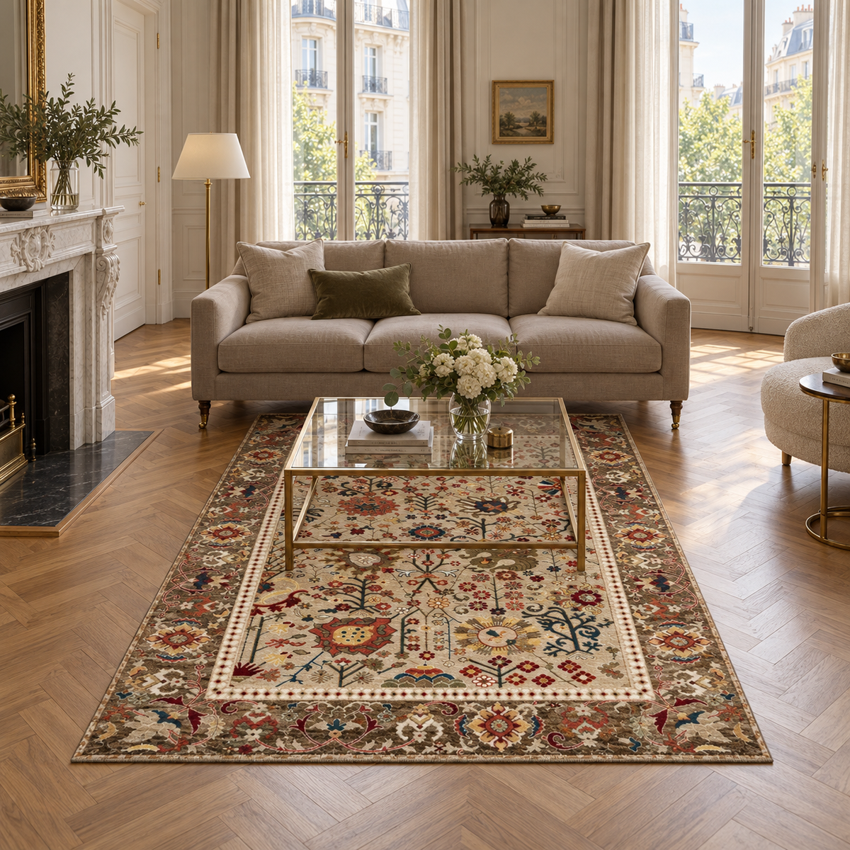 Tapis Zélie dans la pièce, vue d'ensemble