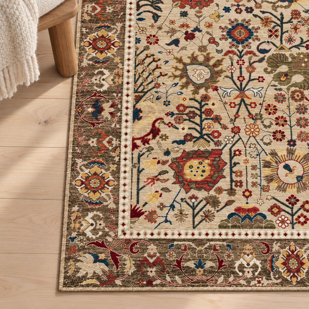 Détail du motif du tapis Zélie, vu du dessus